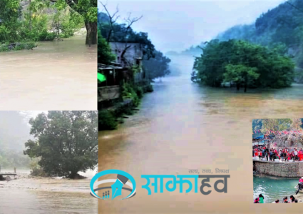 विश्वकै ठूलो शालीग्राम शिला डुब्यो, सेतिवेणी बजार जोखिममा