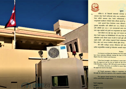बढि हवाई भाडा किनबेच गरेमा कार्बाही गर्ने नेपाली दुतावास अवुधाबीको चेतावनी
