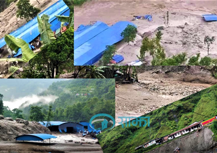 सिन्धुपाल्चोकमा बाढीपहिरोले झण्डै २ दर्जन घर बगायो, २२ जना बेपत्ता