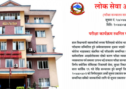 लोकसेवा आयोगको सबै लिखित परिक्षा स्थगित