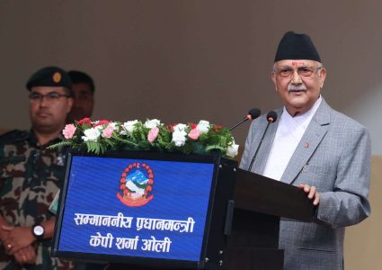 यो सरकारले भात रोटी खान्छ, घुस खाँदैन : प्रधानमन्त्री